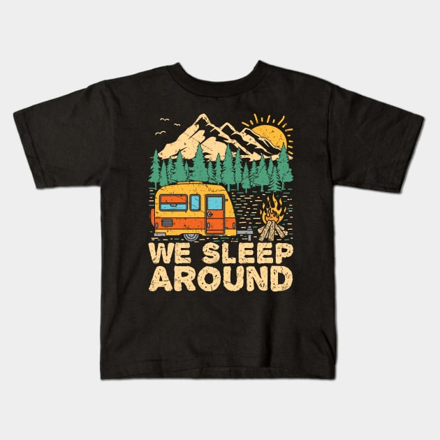 We Sleep Funny Camping T-shirt Kids T-Shirt by redbarron